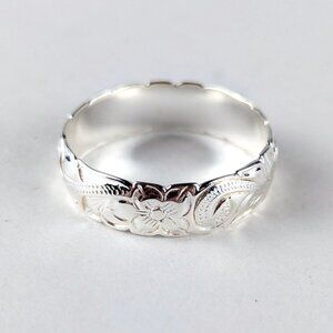 Sterling Silver Hawaiian Ring Size 10 6mm